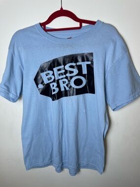 Light Blue Short-Sleeve Graphic Tee - BEST BRO. Size M